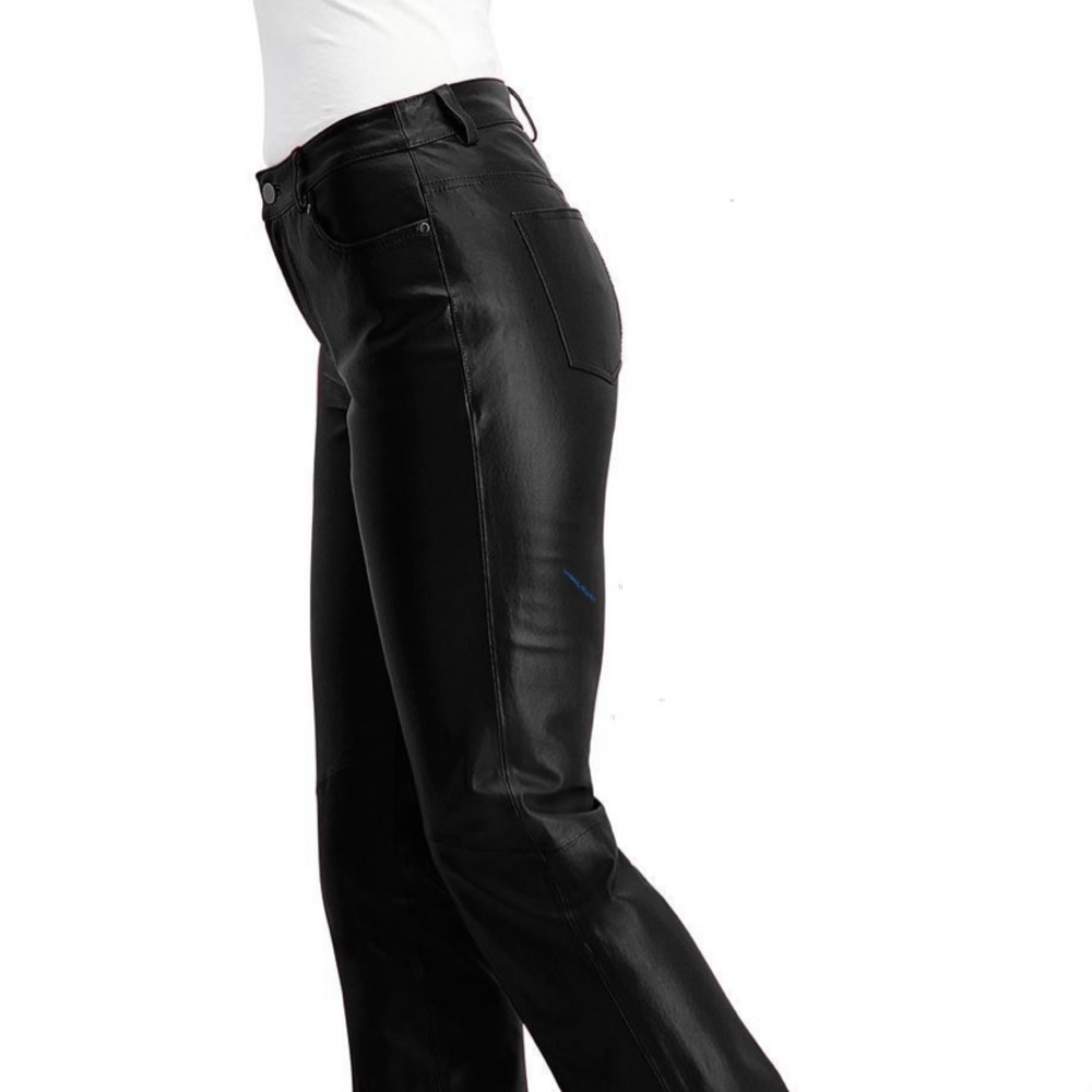 Genuine Leather Bootcut Pants